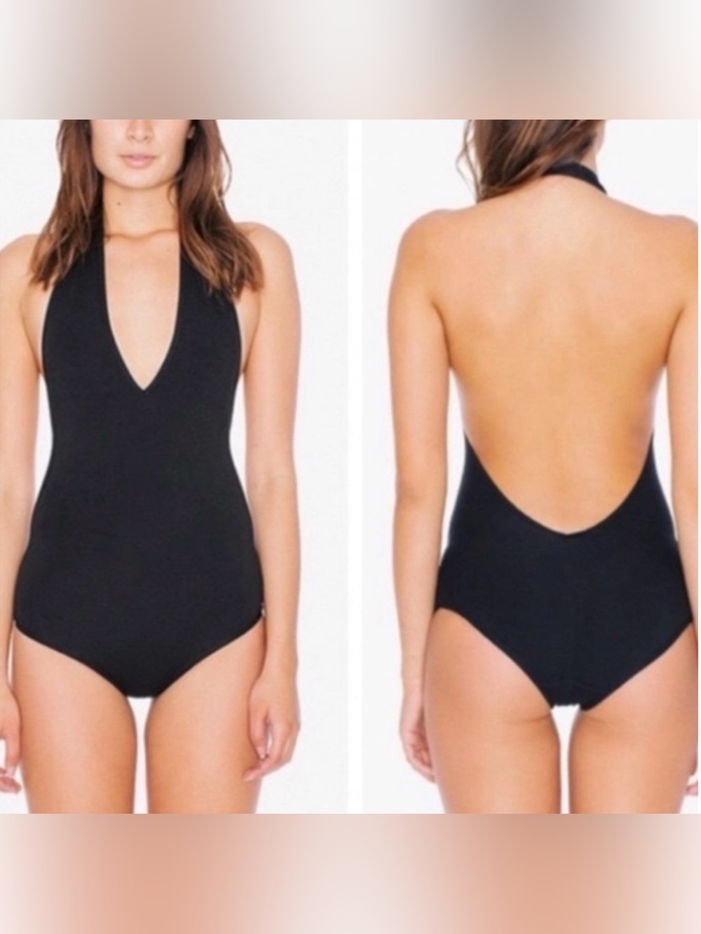 American Apparel | Black Halter Bodysuit, M